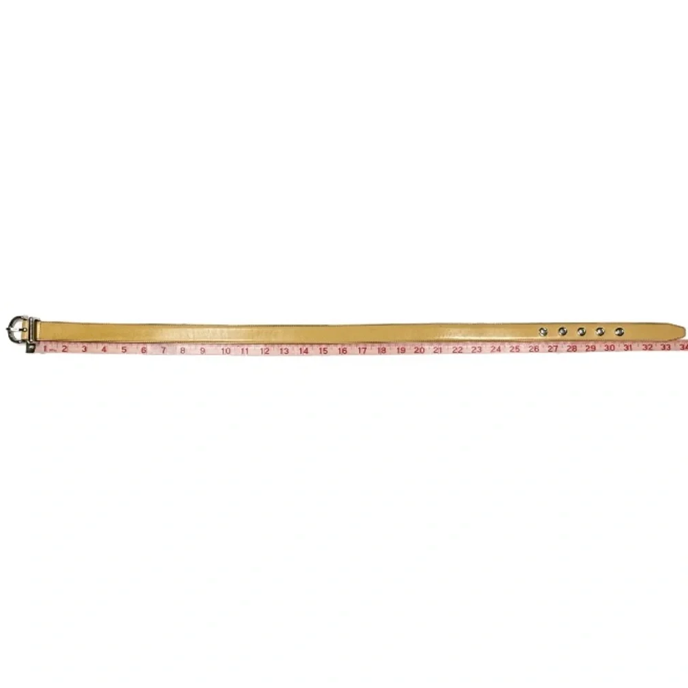 COACH | 3980 J3 Yellow Genuine Leather Brass Buckle Belt Small Classic Preppy